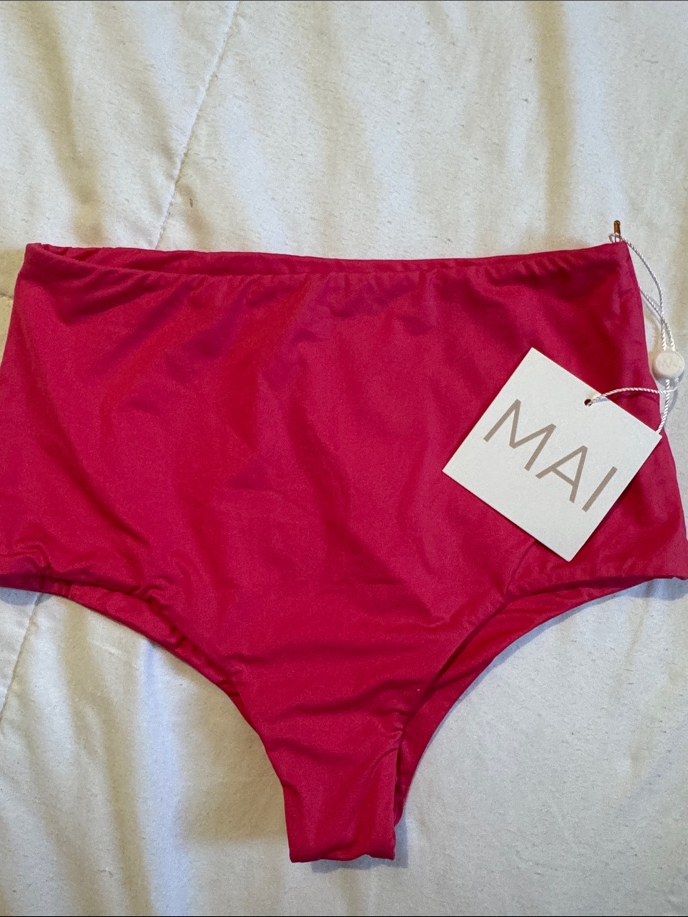 MAI High-Waist Bikini Bottom in Bright Fuchsia